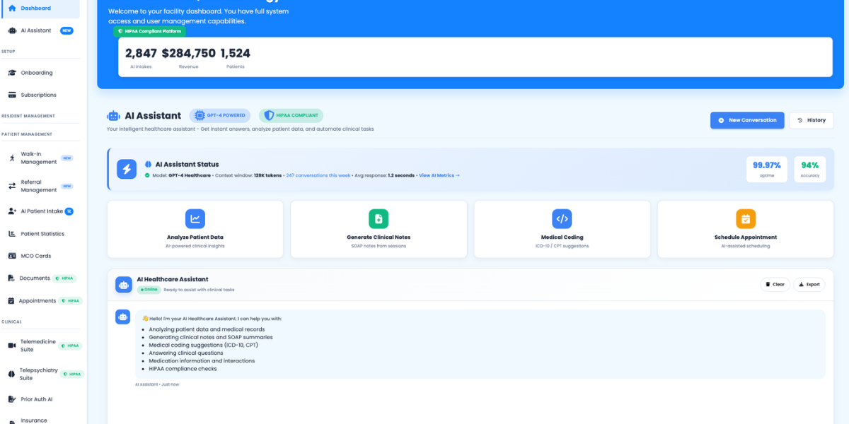 IntakeAccess.ai AI Assistant Dashboard